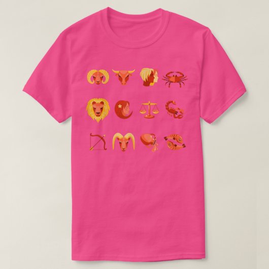 〔占星術の〕十二宮図シンボルや象徴占星術の誕生日占星術2605 Tシャツ (デザイン正面)