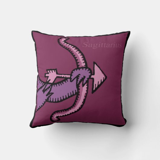〔占星術の〕十二宮図シンボルや象徴射手座誕生日枕 クッション (裏面)