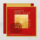 〔占星術の〕十二宮図シンボルや象徴陰陽中国のラットイヤー2020パーティー 招待状 (正面/裏面)