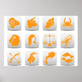 〔占星術の〕十二宮図シンボルや象徴 ポスター (正面)