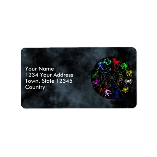 〔占星術の〕十二宮図シンボルや象徴 ラベル (正面)