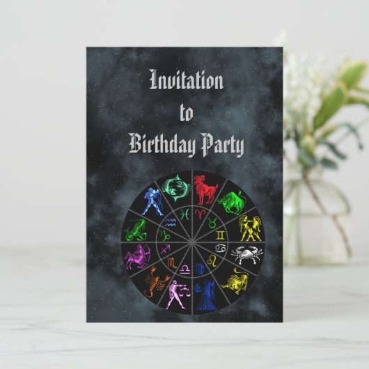 〔占星術の〕十二宮図シンボルや象徴 招待状 (スタンド正面)