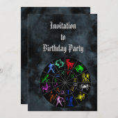 〔占星術の〕十二宮図シンボルや象徴 招待状 (正面/裏面)