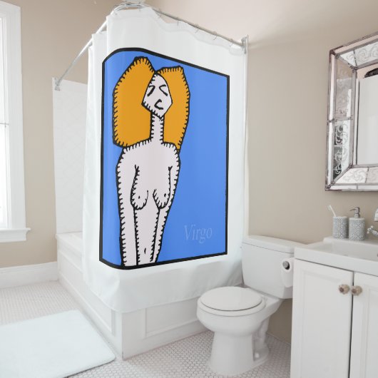 〔占星術の〕十二宮図シンボルや象徴《星座》乙女座シャワーカーテン シャワーカーテン (インサイチュ)