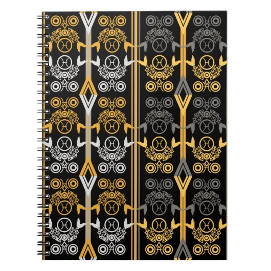 〔占星術の〕十二宮図シンボルや象徴、魚座 ノートブック (正面)