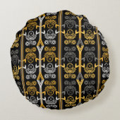 〔占星術の〕十二宮図シンボルや象徴、魚座 ラウンドクッション (裏面)