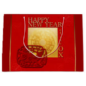 〔占星術の〕十二宮図シンボルや象徴Ox中国の Papercut Year 2021 LGB ラージペーパーバッグ (正面)