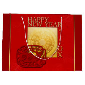 〔占星術の〕十二宮図シンボルや象徴Ox中国の Papercut Year 2021 LGB ラージペーパーバッグ (裏面)