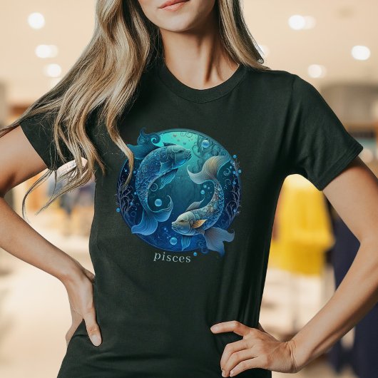 〔占星術の〕十二宮図シンボルシナファンタジー魚座の女性 Tシャツ