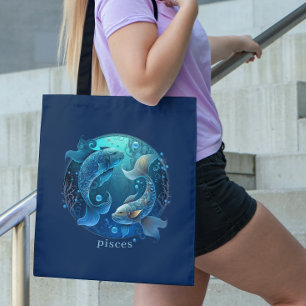 〔占星術の〕十二宮図シンボルシナファンタジー魚座 トートバッグ