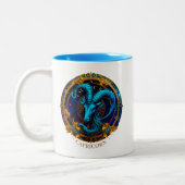 〔占星術の〕十二宮図シンボルシーヤギ天ファンタジー山羊座 ツートーンマグカップ (左)