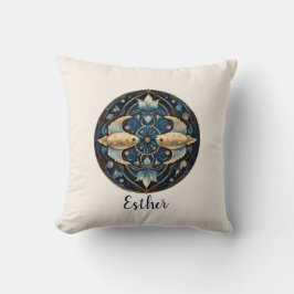 〔占星術の〕十二宮図シンボルフィッシュ宇宙ファンタジー魚座 クッション