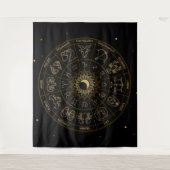 〔占星術の〕十二宮図シンボルホイール タペストリー (正面)