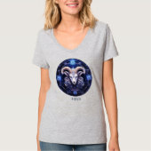 〔占星術の〕十二宮図シンボルラムシテラスファンタジーアリーズウーメン Tシャツ (正面)