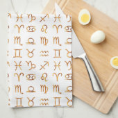 〔占星術の〕十二宮図シンボル占星術星占いシンボルや象徴 キッチンタオル (四つ折り)