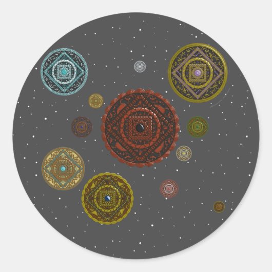 〔占星術の〕十二宮図シール ラウンドシール (正面)