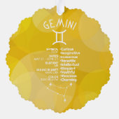 〔占星術の〕十二宮図ジェミカスタムニ誕生日写真占星術 オーナメントカード (裏面)