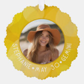 〔占星術の〕十二宮図ジェミカスタムニ誕生日写真占星術 オーナメントカード (正面)