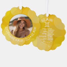 〔占星術の〕十二宮図ジェミカスタムニ誕生日写真占星術 オーナメントカード