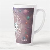 〔占星術の〕十二宮図ジェミニかわいいキャットホイールプラネットアストロロジー カフェラテマグ (右)