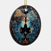 〔占星術の〕十二宮図ジェミニパーソナライズされたアストロロジーオーナメント セラミックオーナメント (右)