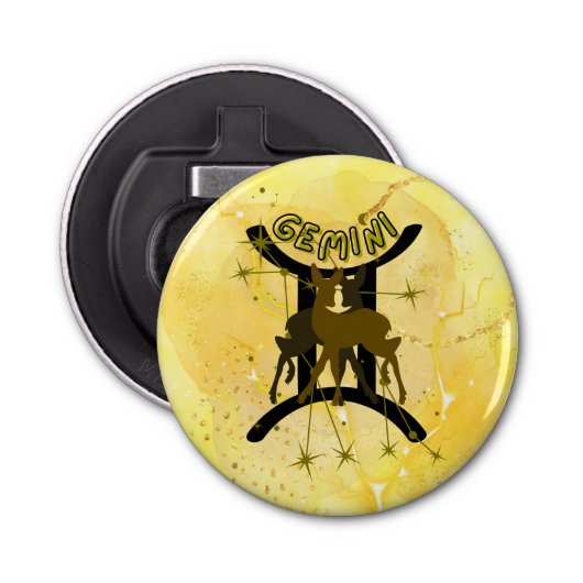 〔占星術の〕十二宮図ジェミニボトルオープナー 栓抜き (正面)