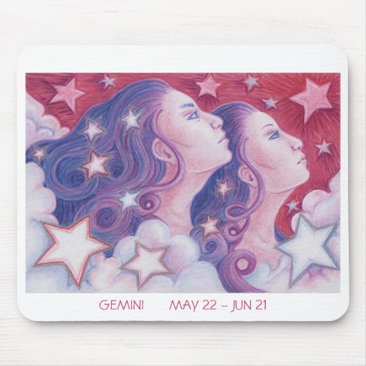 〔占星術の〕十二宮図ジェミニmousepad白縁ど マウスパッド (正面)
