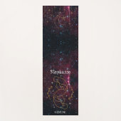 〔占星術の〕十二宮図スターサインジェミニモノグラムグリッターブルゴーニュ ヨガマット (正面)