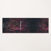 〔占星術の〕十二宮図スターサインジェミニモノグラムグリッターブルゴーニュ ヨガマット (正面(横))