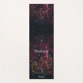 〔占星術の〕十二宮図スターサインピセスフィッシュモノグラムグリッター ヨガマット (正面)