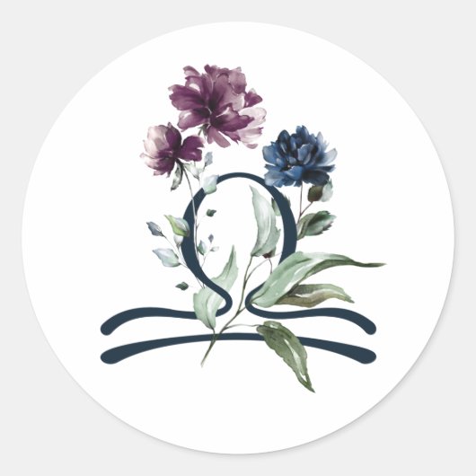 〔占星術の〕十二宮図スターサインリブラ ラウンドシール (正面)