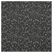 〔占星術の〕十二宮図スターマップブラックチーキーウィッチ上の白® ファブリック (見本)