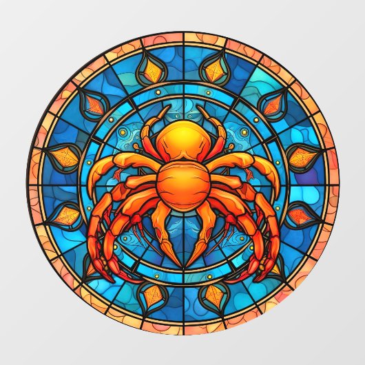 〔占星術の〕十二宮図ステンドグラスフェイクが付着するがん徴候 ウィンドウサイン (シート)