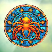 〔占星術の〕十二宮図ステンドグラスフェイクが付着するがん徴候 ウィンドウサイン (シート3)