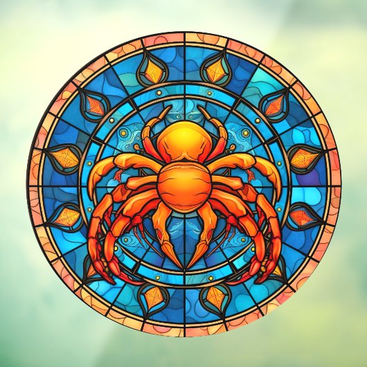 〔占星術の〕十二宮図ステンドグラスフェイクが付着するがん徴候 ウィンドウサイン (シート3)