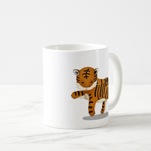〔占星術の〕十二宮図タイガー中国のキュート星座 コーヒーマグカップ (正面右)