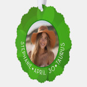 〔占星術の〕十二宮図タウラスカスタム誕生日写真占星術 オーナメントカード (左)