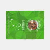 〔占星術の〕十二宮図タウラスカスタム誕生日写真占星術 フリースブランケット (正面(横))