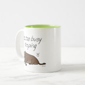 〔占星術の〕十二宮図タウロス「私は眠忙し過ぎ」 ツートーンマグカップ (正面左)