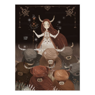 〔占星術の〕十二宮図タウロスbyアレクサンドラ・ディカイア・ポスター ポスター