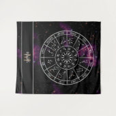 〔占星術の〕十二宮図タペストリー |占星術シンボル&モノグラム タペストリー (正面(横))