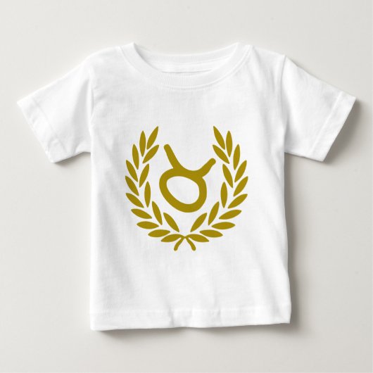 (占星術の)十二宮図トーラス月桂樹 ベビーTシャツ (正面)