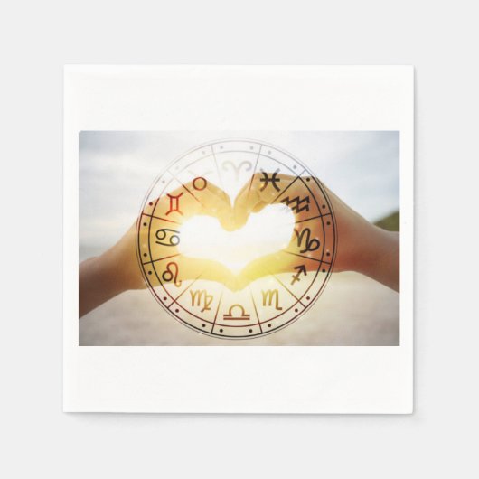 〔占星術の〕十二宮図ナプキン スタンダードカクテルナプキン (正面)