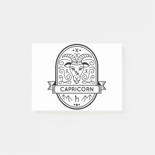 〔占星術の〕十二宮図バッジシンボル山羊座ストローク ポストイット (正面)