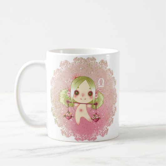 〔占星術の〕十二宮図バランス天秤座 コーヒーマグカップ (左)