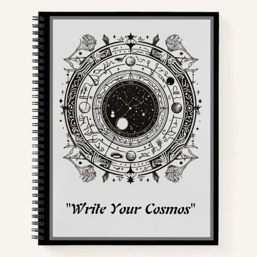 〔占星術の〕十二宮図パターン：複雑な天体デザイン ノートブック (正面)