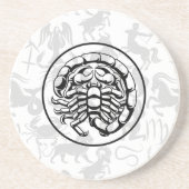 〔占星術の〕十二宮図パターンZ02 -蠍座.w コースター (正面)