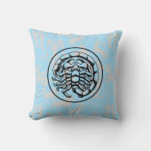 〔占星術の〕十二宮図パターンZ02 -蠍座.w LブルーBG クッション (正面)