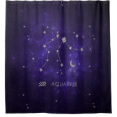 〔占星術の〕十二宮図パープルアクエリアス |占星術占星術 シャワーカーテン (正面)
