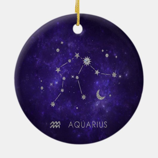 〔占星術の〕十二宮図パープルアクエリアス |占星術占星術 セラミックオーナメント (裏面)